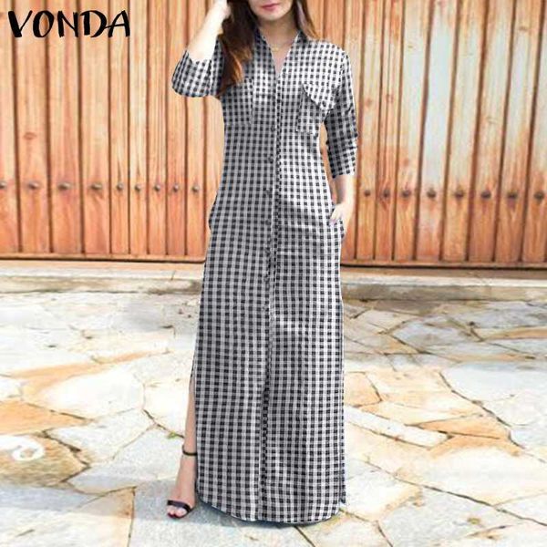 casual dresses plaid maxi long dress vonda 2021 women sleeve summer sundress vintage turn-down collar party vestido plus size, Black;gray
casual dresses plaid maxi long dress vonda 2021 women sleeve summer sundress vintage turn-down collar party vestido plus size, Black;gray