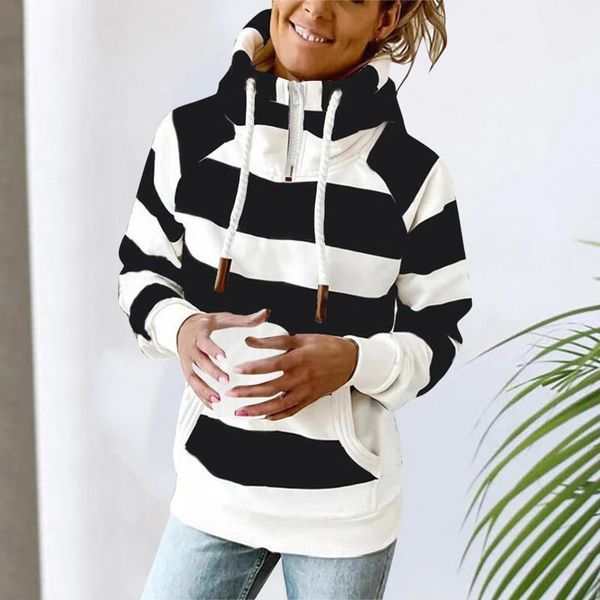women's hoodies & sweatshirts women hoodie winter warm striped print harajuku long-sleeved drawstring pocket sweatshirt casual oversize, Black
women's hoodies & sweatshirts women hoodie winter warm striped print harajuku long-sleeved drawstring pocket sweatshirt casual oversize, Black