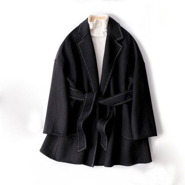women's wool & blends 21 autumn winter korea style woolen coat black belt long double faced jackets women coats lady
women's wool & blends 21 autumn winter korea style woolen coat black belt long double faced jackets women coats lady