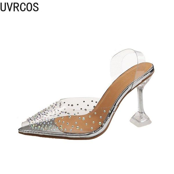 summer women's slippers transparent vamp rhinestone decoration fashionable and versatile mature high-heeled shoes, Black
summer women's slippers transparent vamp rhinestone decoration fashionable and versatile mature high-heeled shoes, Black