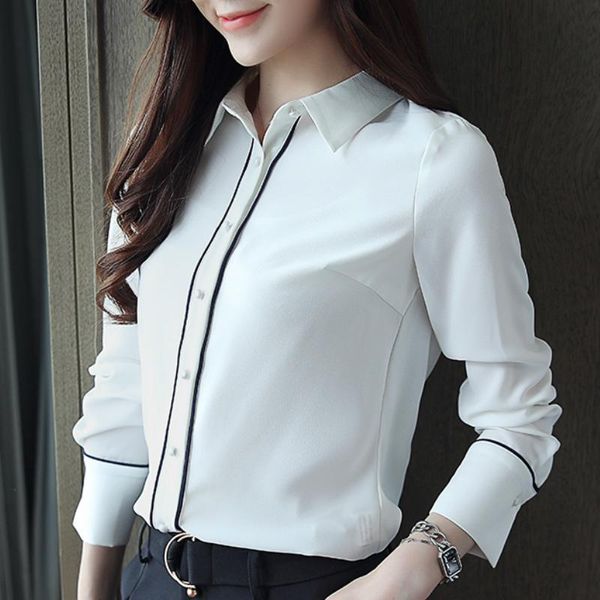 women's blouses & shirts fashion woman 2021 turn down collar office ladies white blouse autumn long sleeve chiffon women b713
women's blouses & shirts fashion woman 2021 turn down collar office ladies white blouse autumn long sleeve chiffon women b713