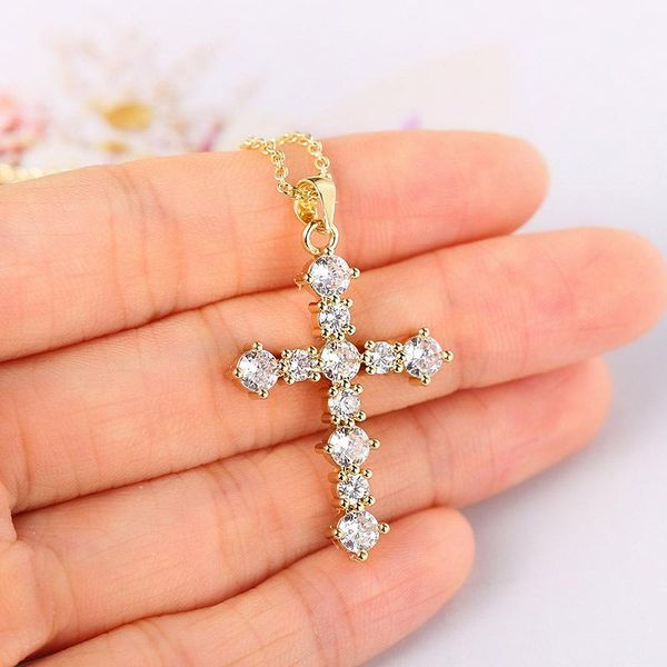 pendant necklaces cross for men women gold color iced out zircon crystal choker necklace religious beliefs jewelry gift, Silver
pendant necklaces cross for men women gold color iced out zircon crystal choker necklace religious beliefs jewelry gift, Silver