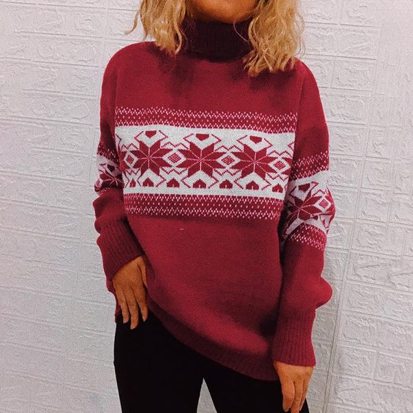women's sweaters ladies sweater christmas knitwear autumn winter high neck pullover long sleeve knitting jumper, White;black
women's sweaters ladies sweater christmas knitwear autumn winter high neck pullover long sleeve knitting jumper, White;black