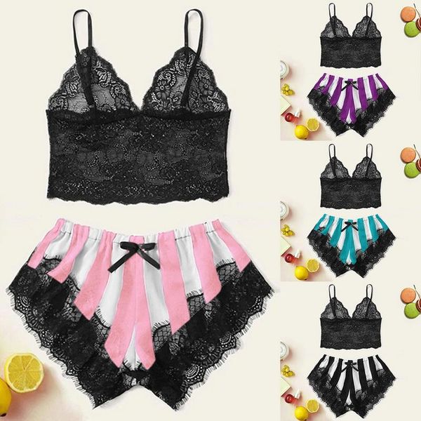 women temptation lace pajamas set v-collar pijamas summer women's sleepwear cute and shorts homewear gym clothing, White;black
women temptation lace pajamas set v-collar pijamas summer women's sleepwear cute and shorts homewear gym clothing, White;black