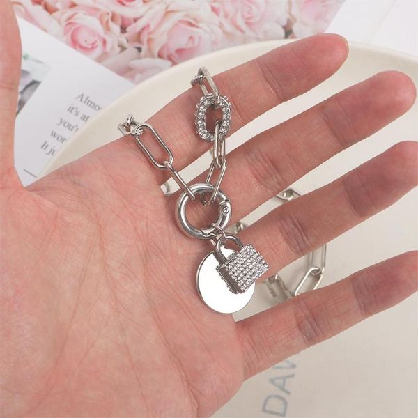 chains punk rhinestone lock pendant choker collar statement unique sliver color clavicle chain necklace women men daily wear jewelry, Silver
chains punk rhinestone lock pendant choker collar statement unique sliver color clavicle chain necklace women men daily wear jewelry, Silver
