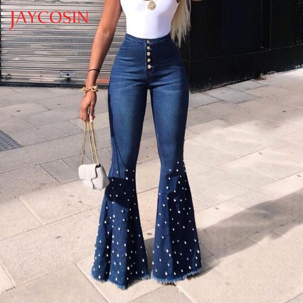 women's jeans jaycosin broad-legged for women high waist woman stretch female washed denim pencil pants 731#2, Blue