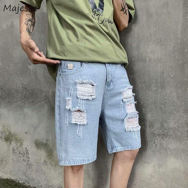 men's shorts ripped holes casual men denim distressed retro harajuku breathable trousers male straight fashion daily advanced hip hop, White;black
men's shorts ripped holes casual men denim distressed retro harajuku breathable trousers male straight fashion daily advanced hip hop, White;black
