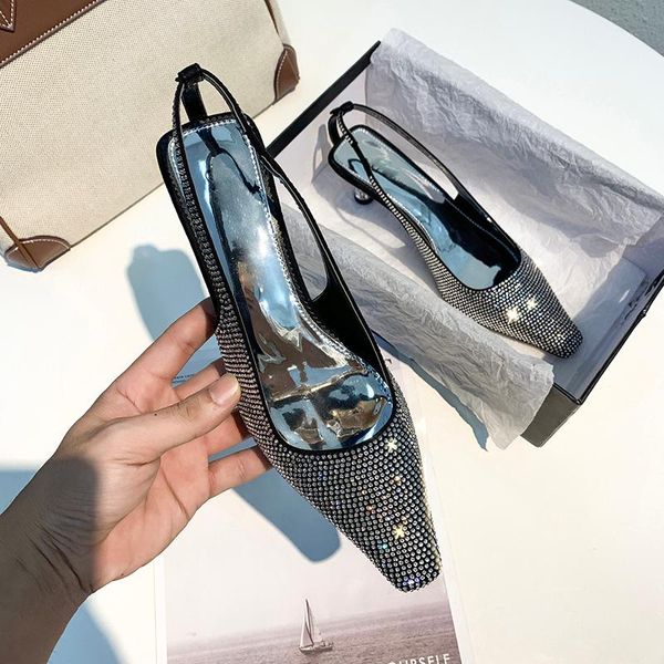 dress shoes summer women stiletto heels slingbacks bling rhinestone square toe high ladies pumps zapatos de mujer, Black
dress shoes summer women stiletto heels slingbacks bling rhinestone square toe high ladies pumps zapatos de mujer, Black