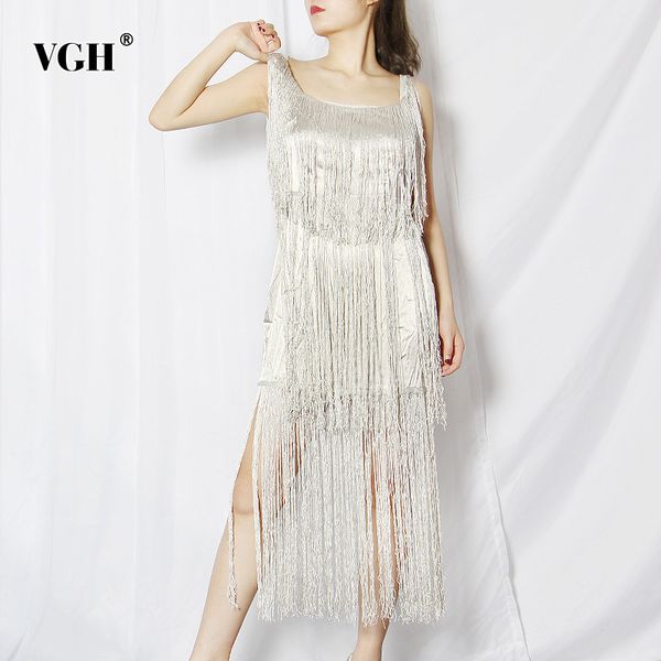 vgh party patchwork tassel dress for women square collar sleeveless backless high waist solid dresses female fashion new 210421, Black;gray
vgh party patchwork tassel dress for women square collar sleeveless backless high waist solid dresses female fashion new 210421, Black;gray