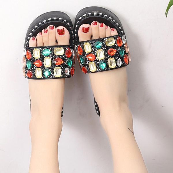 slippers colorful string beaded casual shoes thick bottom for ladies summer non-slip rhinestones open toe sewing slip on sandals, Black
slippers colorful string beaded casual shoes thick bottom for ladies summer non-slip rhinestones open toe sewing slip on sandals, Black