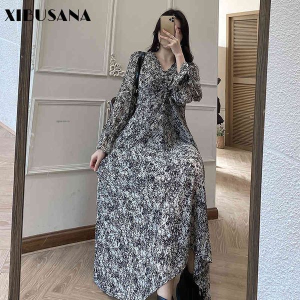 v-neck pleated dress women spring autumn female long sleeve printed floral loose chiffon dresses plus size 5xl 210423, Black;gray
v-neck pleated dress women spring autumn female long sleeve printed floral loose chiffon dresses plus size 5xl 210423, Black;gray