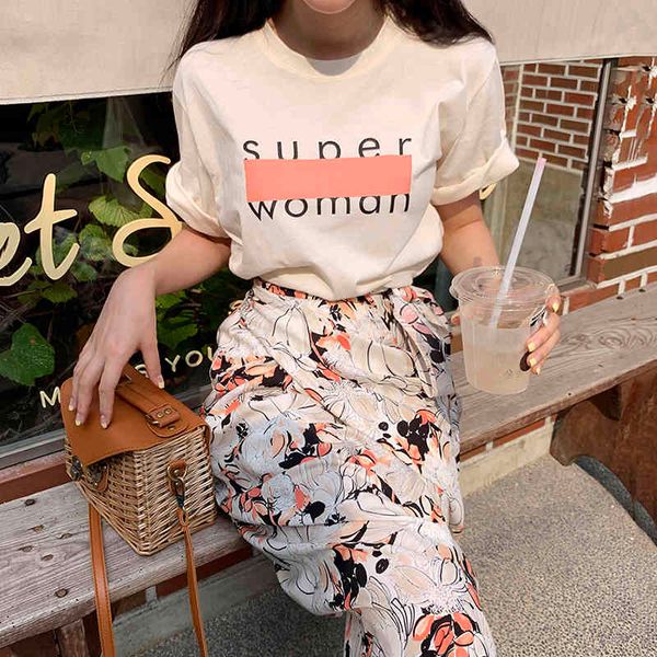 summer chic loose casual o neck short sleeve letter print tshirts women high waist twisted split flower skirt fashion retro sets 210429, White
summer chic loose casual o neck short sleeve letter print tshirts women high waist twisted split flower skirt fashion retro sets 210429, White