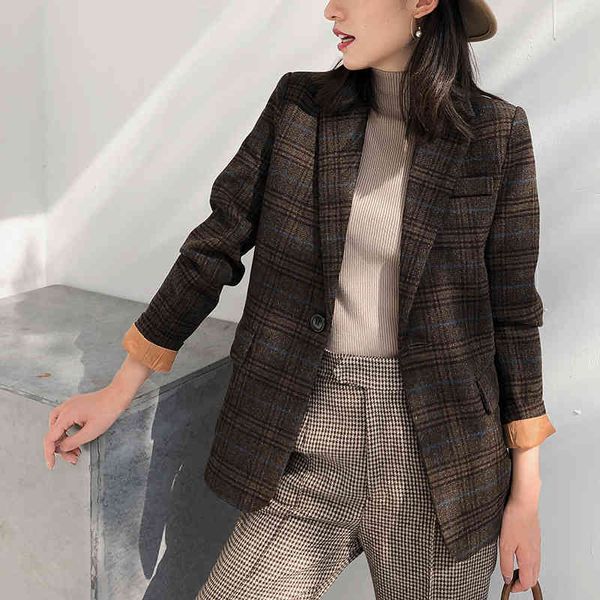 women's suits & blazers ladies'wool suit autumn, woman's blazer vintage plaid, straight jacket, slim feminine 39mj, White;black
women's suits & blazers ladies'wool suit autumn, woman's blazer vintage plaid, straight jacket, slim feminine 39mj, White;black