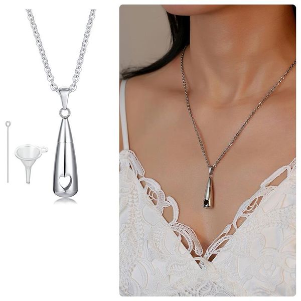 pendant necklaces teardrop urn necklace for ashes cremation drop water shape hollow heart stainless steel jewelry, Silver
pendant necklaces teardrop urn necklace for ashes cremation drop water shape hollow heart stainless steel jewelry, Silver