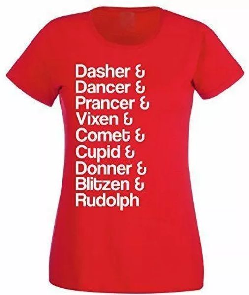 the reindeer womens t-shirt christmas santa rudolph sleigh snow party xmas, White;black
the reindeer womens t-shirt christmas santa rudolph sleigh snow party xmas, White;black