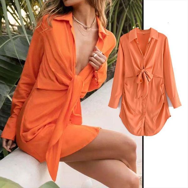 za summer fashion knotted womens dress v neck shirt style mini woman casual long sleeve party vestido, Black;gray
za summer fashion knotted womens dress v neck shirt style mini woman casual long sleeve party vestido, Black;gray