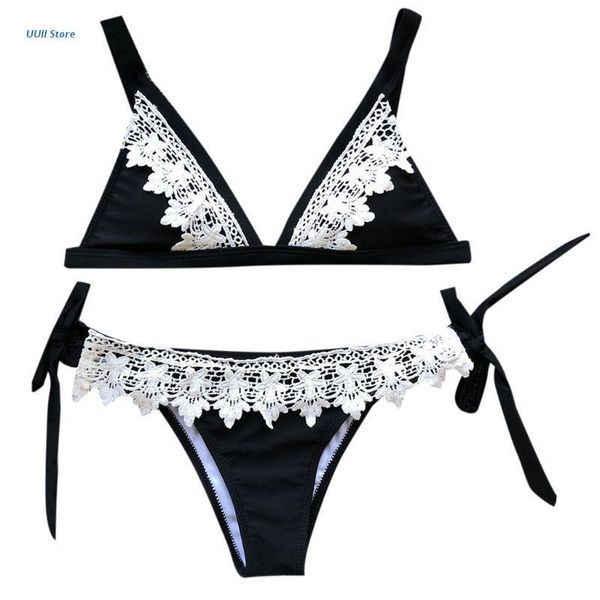 women's swimwear xx9d women two piece bikini set embroidered hollow out floral lace patchwork swimsuit brazilian style side tie high cu, White;black
women's swimwear xx9d women two piece bikini set embroidered hollow out floral lace patchwork swimsuit brazilian style side tie high cu, White;black