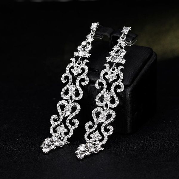 luxury crystal rhinestone long water drop earrings bridal chandelier wedding dangle earring engagement jewelry accessories, Silver
luxury crystal rhinestone long water drop earrings bridal chandelier wedding dangle earring engagement jewelry accessories, Silver