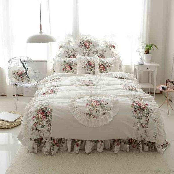 korean style bedding set three-dimensional flower print duvet cover ruffle bed sheet princess wedding bedroom textile 4/6pcs
korean style bedding set three-dimensional flower print duvet cover ruffle bed sheet princess wedding bedroom textile 4/6pcs
