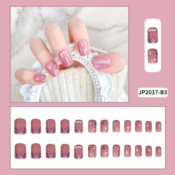 false nails 24pcs fake glossy pink stars nail patch sweet style glue type removable short paragraph square head full cover manicure, Red;gold
false nails 24pcs fake glossy pink stars nail patch sweet style glue type removable short paragraph square head full cover manicure, Red;gold
