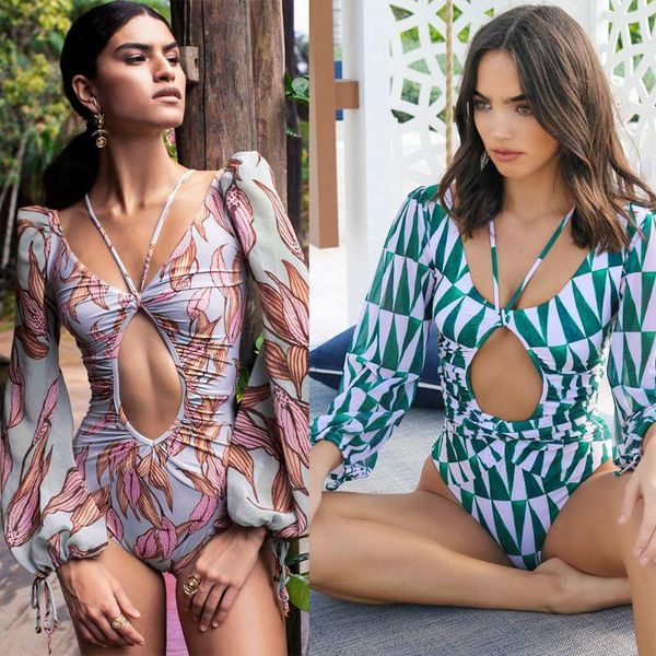 one-piece suits 2021 one piece swimsuit long sleeve swimwear women bandage leaf print bodysuit monokini green bathing suit string beach
one-piece suits 2021 one piece swimsuit long sleeve swimwear women bandage leaf print bodysuit monokini green bathing suit string beach