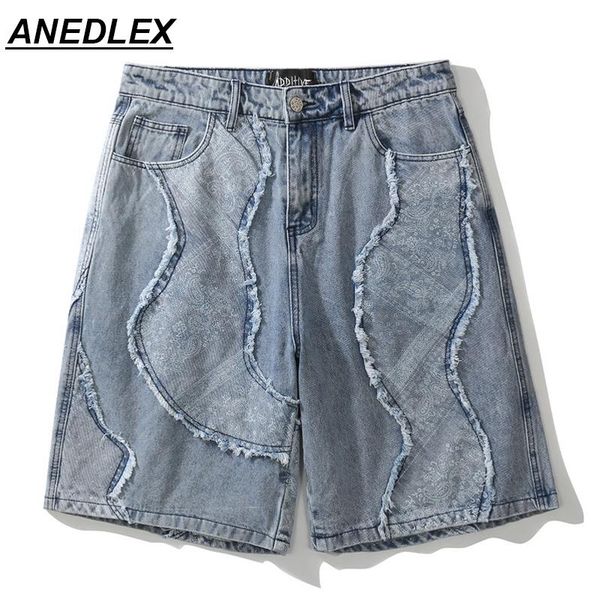 men's jeans harajuku stitching cashew flower denim shorts men high street hip-hop pants 2021 summer trend loose five-point, Blue
men's jeans harajuku stitching cashew flower denim shorts men high street hip-hop pants 2021 summer trend loose five-point, Blue