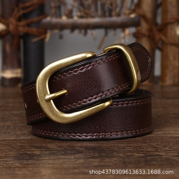 2.8cm wide belt womens leather pin buckle pure cowhide retro distressed korean style fashion all-matching jeans trendy no. 2, Black;brown
2.8cm wide belt womens leather pin buckle pure cowhide retro distressed korean style fashion all-matching jeans trendy no. 2, Black;brown