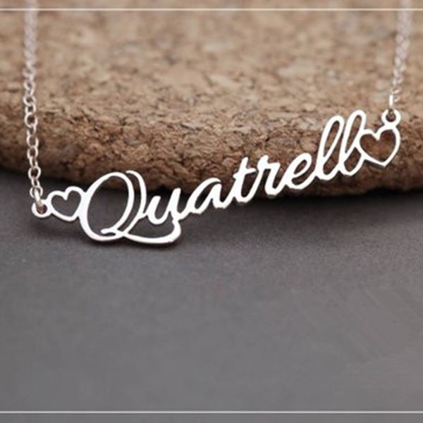 handmade personalized name pendant with tiny choker heart cursive nameplate necklace women men customized jewelry kids birthday gift, Golden;silver
handmade personalized name pendant with tiny choker heart cursive nameplate necklace women men customized jewelry kids birthday gift, Golden;silver