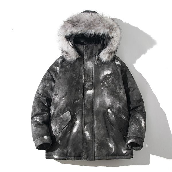 down winter jacket hood heavy coat male fashion keep warm fur collar outward windproof jackets, Black
down winter jacket hood heavy coat male fashion keep warm fur collar outward windproof jackets, Black