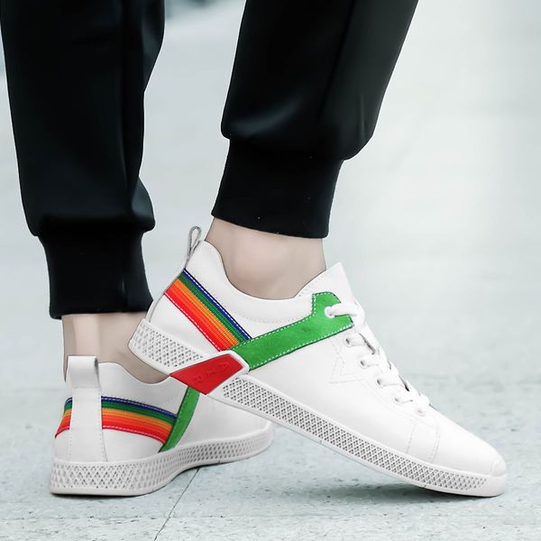 men luxury designer shoes white sneakers genuine leather mens casual shoes flat rainbow low sneakers zapatos hombre, Red;white
men luxury designer shoes white sneakers genuine leather mens casual shoes flat rainbow low sneakers zapatos hombre, Red;white