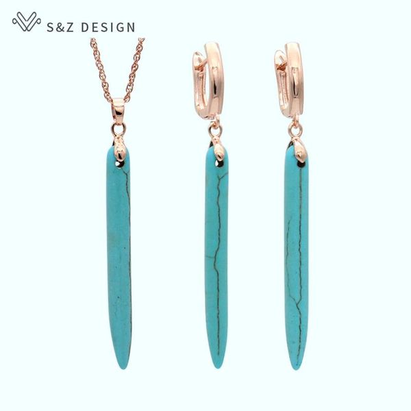 earrings & necklace s&z unique long synthetic turquoises dangle jewelry set 585 rose gold anti-allergy eardrop for women girl party, Silver
earrings & necklace s&z unique long synthetic turquoises dangle jewelry set 585 rose gold anti-allergy eardrop for women girl party, Silver