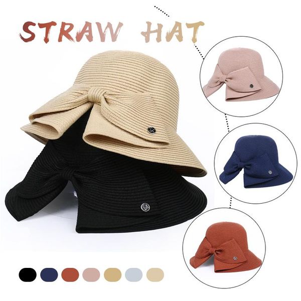 wide brim hats summe sun classic bowknot straw hat foldable fashion outdoor beach cap for women uv protected, Blue;gray
wide brim hats summe sun classic bowknot straw hat foldable fashion outdoor beach cap for women uv protected, Blue;gray