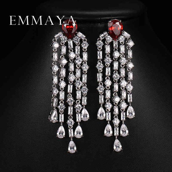 emmaya luxury red green clear blue long earrings for women wedding party drop aaa shiny cubic zirconia tassel dangle jewelry, Bronze;silver
emmaya luxury red green clear blue long earrings for women wedding party drop aaa shiny cubic zirconia tassel dangle jewelry, Bronze;silver