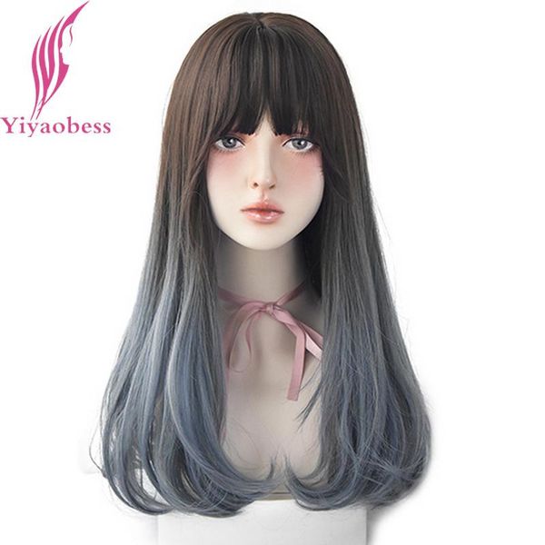 yiyaobess 24inch black blue ombre wig wavy hair brown pink long synthetic wigs for women pelucas naturales
yiyaobess 24inch black blue ombre wig wavy hair brown pink long synthetic wigs for women pelucas naturales