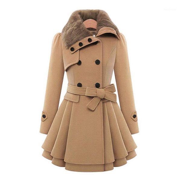 women's wool & blends autumn winter plus size s-5xl women fashion faux fur lapel double-breasted warm jacket thick trench coat with bel, Black
women's wool & blends autumn winter plus size s-5xl women fashion faux fur lapel double-breasted warm jacket thick trench coat with bel, Black