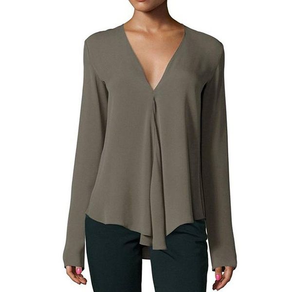 summer women and blouse long sleeve v neck loose chiffon ruffles solid blusas shirt plus size 6xl clothes women's blouses & shirts, White
summer women and blouse long sleeve v neck loose chiffon ruffles solid blusas shirt plus size 6xl clothes women's blouses & shirts, White