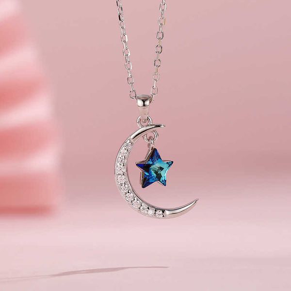 korean s925 sier star moon pendant necklace women's fashion personality simple clavicle chain valentine's day gift, Silver
korean s925 sier star moon pendant necklace women's fashion personality simple clavicle chain valentine's day gift, Silver