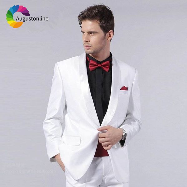 men's suits & blazers white men slim fit wedding groom wear tuxedos shawl lapel 2 pieces (jacket+pants) bridegroom man blazer, White;black
men's suits & blazers white men slim fit wedding groom wear tuxedos shawl lapel 2 pieces (jacket+pants) bridegroom man blazer, White;black