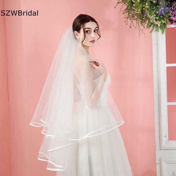 bridal veils arrival two layers ribbon edge bride wedding accessories in stock veil with comb novias, Black
bridal veils arrival two layers ribbon edge bride wedding accessories in stock veil with comb novias, Black