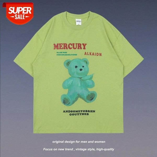 t shirt ins tide brand bear half sleeve male street hip-hop loose casual retro trend round neck couple short #pn37, White;black
t shirt ins tide brand bear half sleeve male street hip-hop loose casual retro trend round neck couple short #pn37, White;black