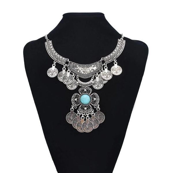 chokers gypsy vintage silver engraved coin tassel inlaid blue black gemstone necklace ladies bohemian ethnic style jewelry, Golden;silver
chokers gypsy vintage silver engraved coin tassel inlaid blue black gemstone necklace ladies bohemian ethnic style jewelry, Golden;silver