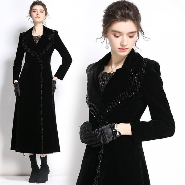 women's jackets shooting spot - european station design sense fashion wear long velvet splicing tassel coat, Black;brown
women's jackets shooting spot - european station design sense fashion wear long velvet splicing tassel coat, Black;brown