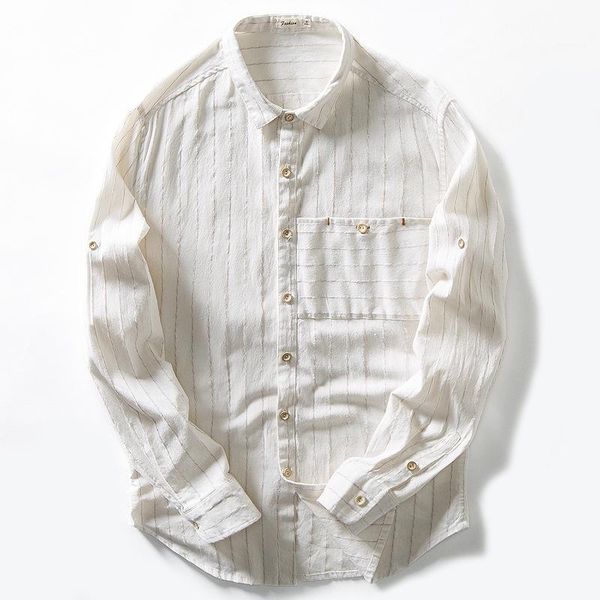 men's casual shirts striped long sleeve shirt with pocket white gray dark blue spring men turn down collar linen cotton, White;black
men's casual shirts striped long sleeve shirt with pocket white gray dark blue spring men turn down collar linen cotton, White;black