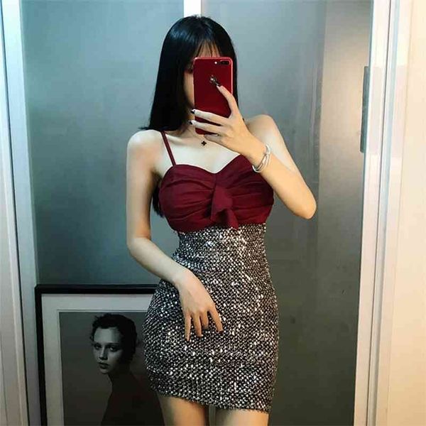 ruffled camisole + high waist heavy industry sequins slim package hip skirt suit 210416, White
ruffled camisole + high waist heavy industry sequins slim package hip skirt suit 210416, White