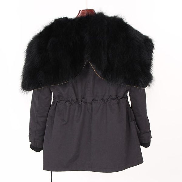 women's fur & faux 2021 detachable liner women parka collar hooded coat female winter jacket, Black
women's fur & faux 2021 detachable liner women parka collar hooded coat female winter jacket, Black