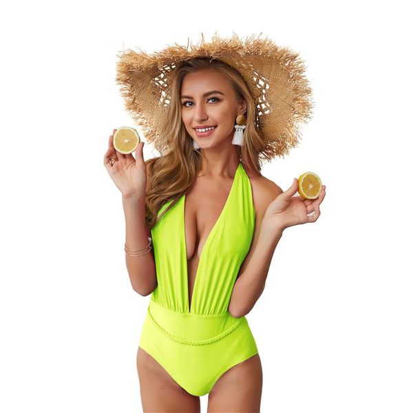 halter straps bikinis deep v-neck bathing suit women bikini pure color one piece swimsuit female beachwear swimming biquini one-piece s
halter straps bikinis deep v-neck bathing suit women bikini pure color one piece swimsuit female beachwear swimming biquini one-piece s