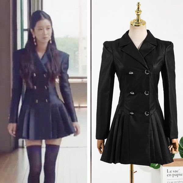 casual dresses kpop seo yea ji autumn fashion black double breasted suit collar pleated dress women streetwear high waist mini, Black;gray
casual dresses kpop seo yea ji autumn fashion black double breasted suit collar pleated dress women streetwear high waist mini, Black;gray