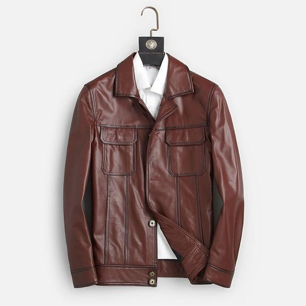 men's & faux men genuine real cow leather jackets casual short black pockets autumn jacket for man 8811
men's & faux men genuine real cow leather jackets casual short black pockets autumn jacket for man 8811
