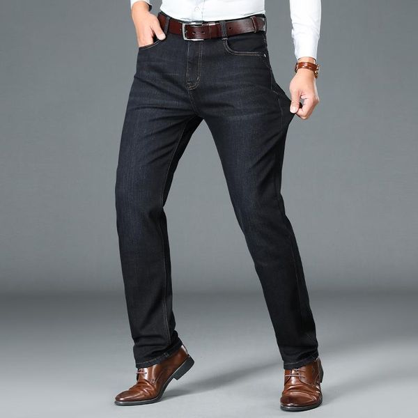 men's jeans autumn and winter volcanic rock fabric mens business thick classic style black blue denim stretch straight pants male
men's jeans autumn and winter volcanic rock fabric mens business thick classic style black blue denim stretch straight pants male