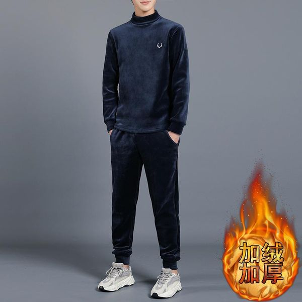 men's tracksuits fall winter sets large size 4xl o-neck pullover + trousers 2-piece set mens thick gold velvet warm casual home 2 piece, Gray
men's tracksuits fall winter sets large size 4xl o-neck pullover + trousers 2-piece set mens thick gold velvet warm casual home 2 piece, Gray